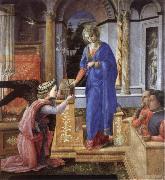 Fra Filippo Lippi The Annunciation with two kneeling donors Spain oil painting artist
